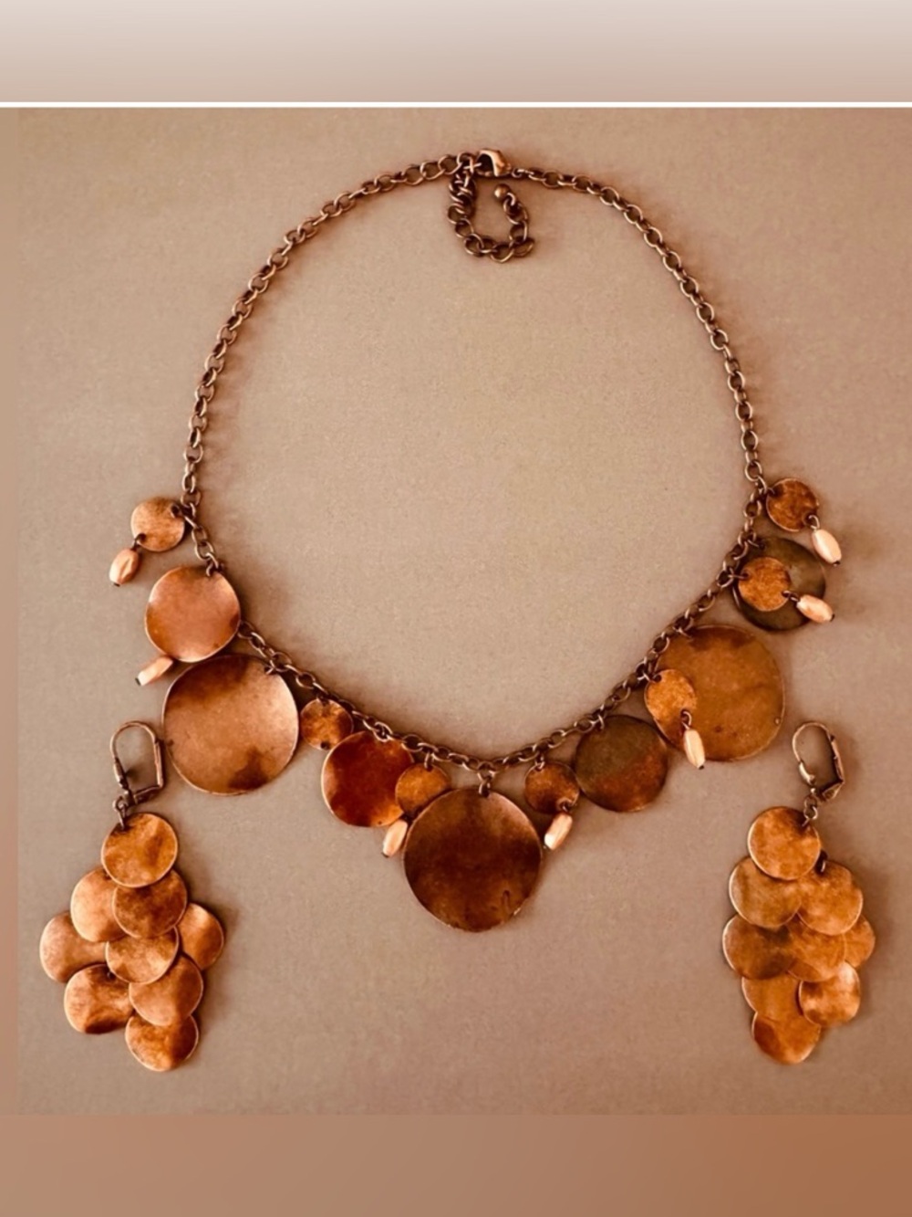 Disc Necklace and Earring Set